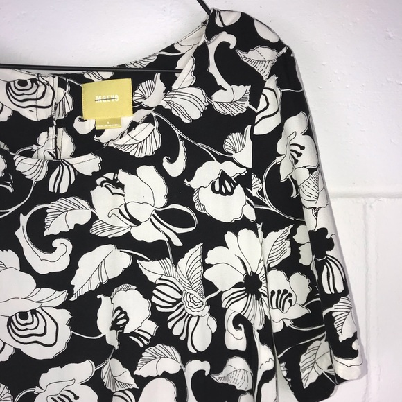 Maeve Short Sleeve Dress Floral Black White Size 8 - Picture 4 of 9
